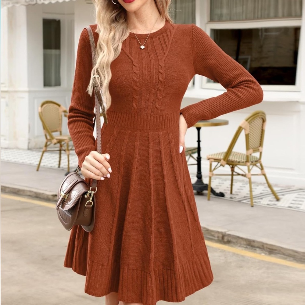 Orange Sweater Dress